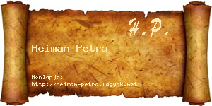 Heiman Petra névjegykártya